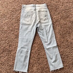 MOTHER Light Gray Straight Leg Jeans